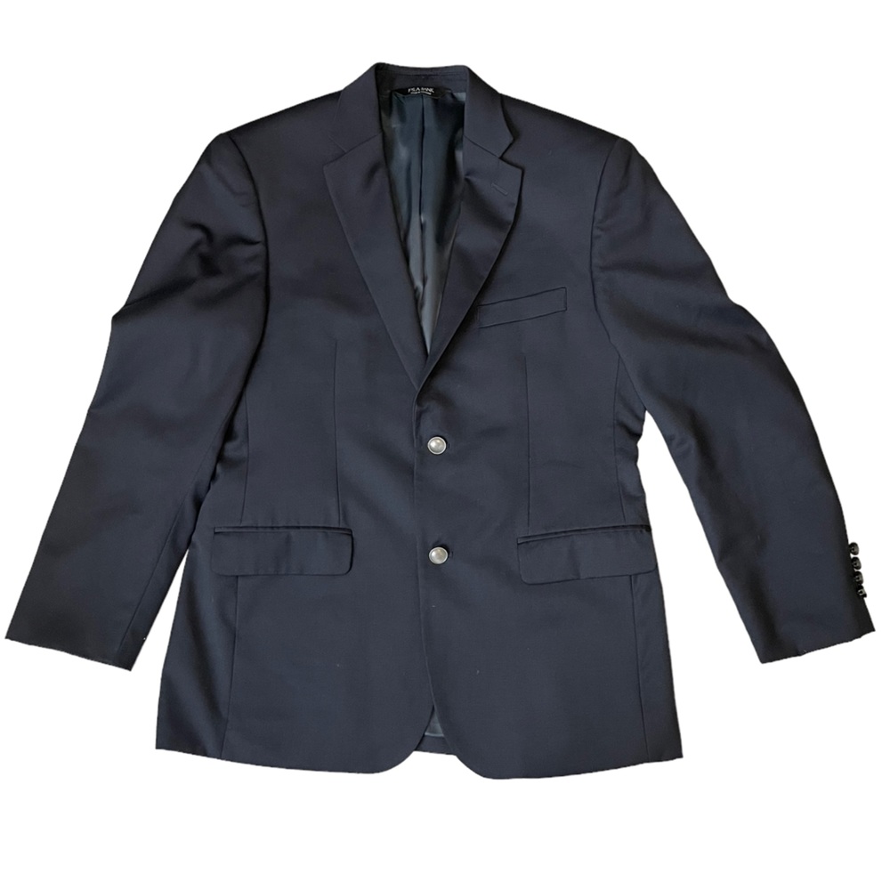 Men's Navy metal‎ button 100% wool Jos A Bank's Sport coat 2 button 40R